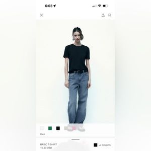 Zara small basic black tshirt